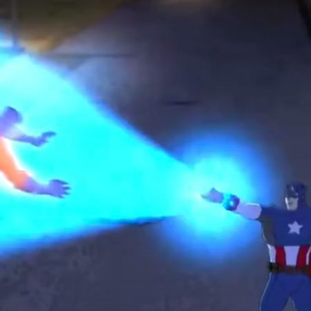 Captain America is throwing some light power on Doctor Spectrum as he is perishing.